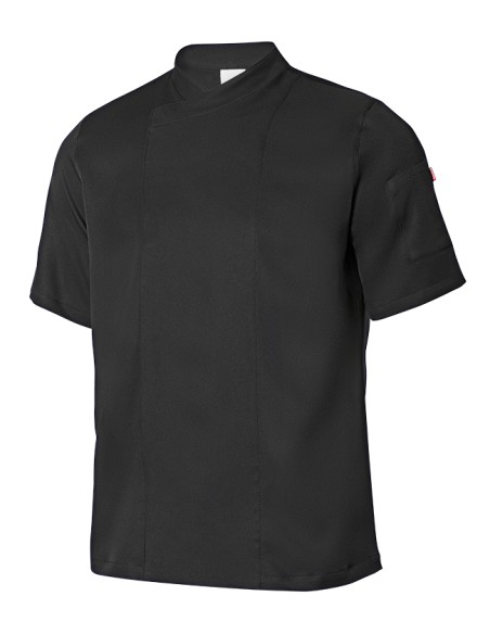 CHAQUETA COCINA MICROFIBRA MC. NEGRO TALLA 
XS-3XL